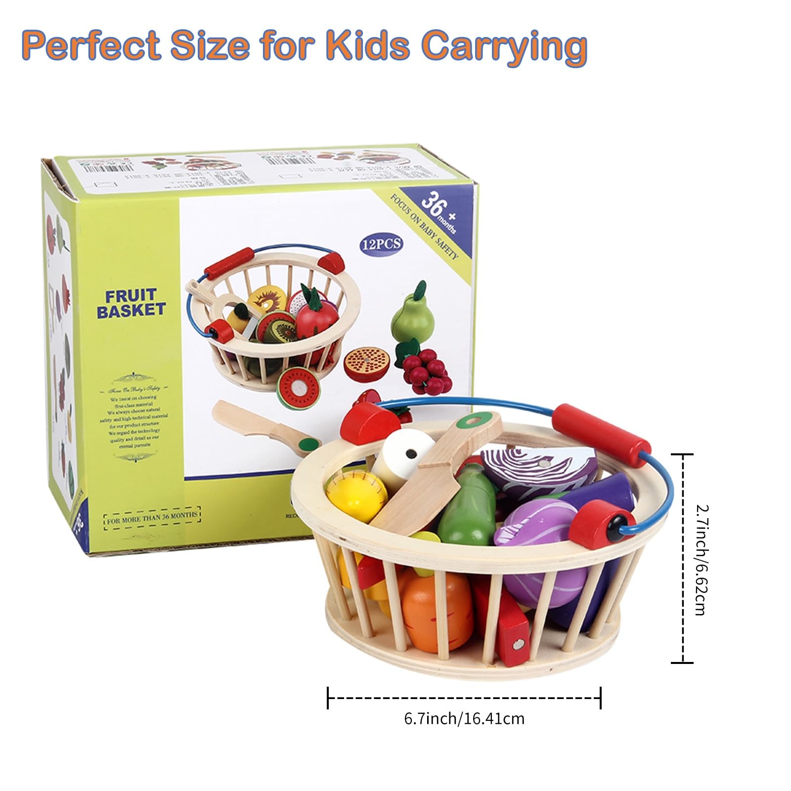 Compact Wooden Play Food Set for kids and family play, image 6