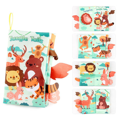 Baby cloth book designed to encourage fine motor skills