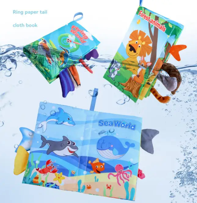 Baby sensory book with textured pages for touch exploration