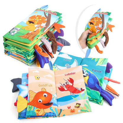 Baby sensory crinkle books with sounds and textures for early learning