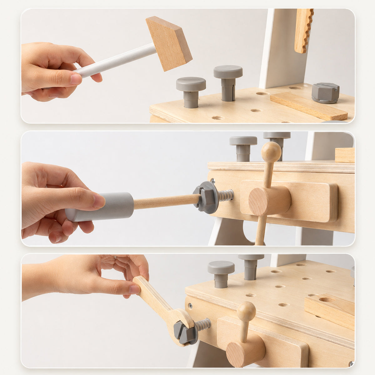 Stable wide base wooden baby walker design