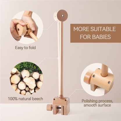 Battery free wooden baby mobile holder for crib
