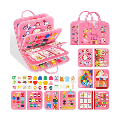 10-Page Felt Busy Board Quiet Book - Magic World Theme for kids and family play, image 1