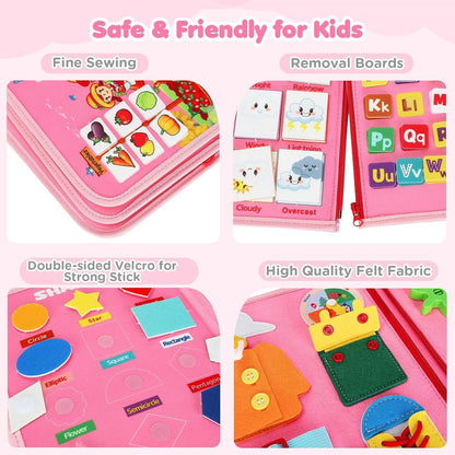 10-Page Felt Busy Board Quiet Book - Magic World Theme for kids and family play, image 5