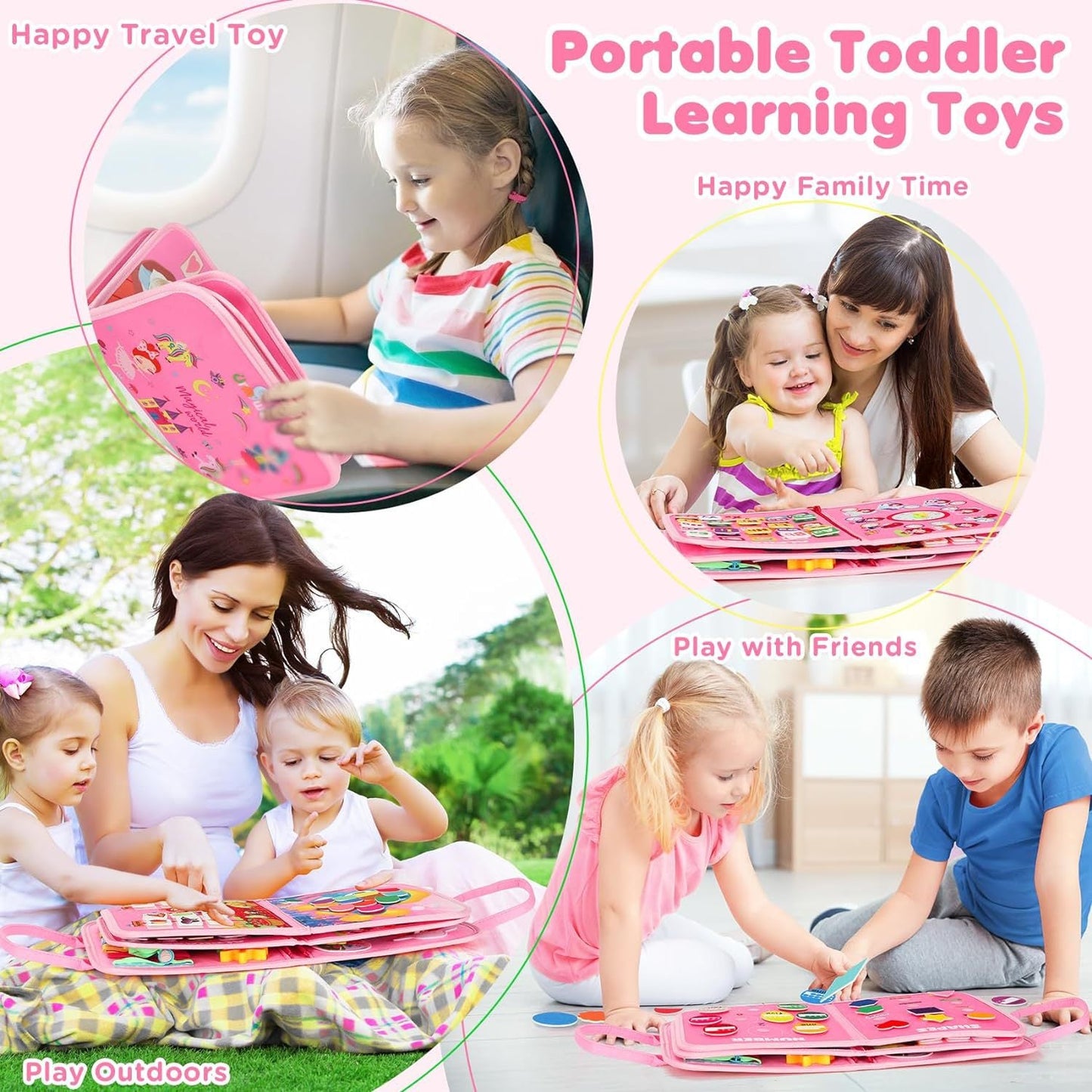 10-Page Felt Busy Board Quiet Book - Magic World Theme for kids and family play, image 7