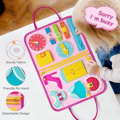 8-Page Felt Busy Board Quiet Book - Princess Theme for kids and family play, image 2