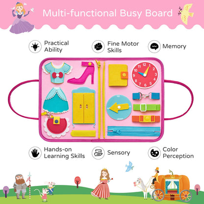 8-Page Felt Busy Board Quiet Book - Princess Theme for kids and family play, image 6