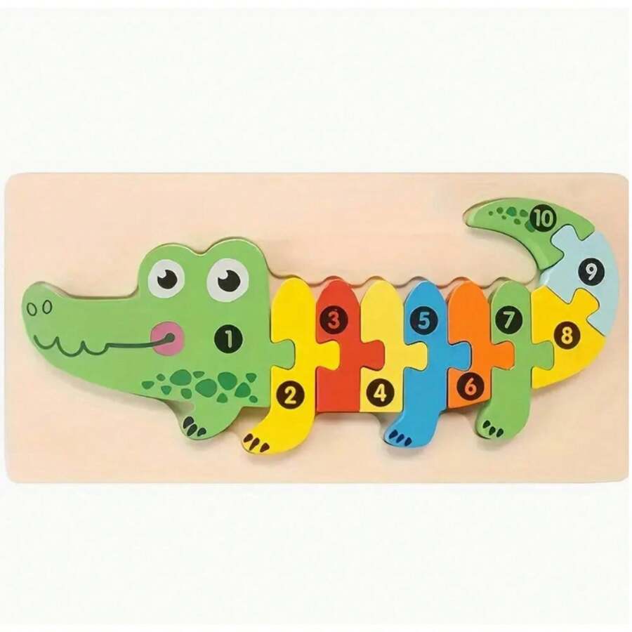 Dinosaur wooden puzzle for kids with Montessori learning benefits
