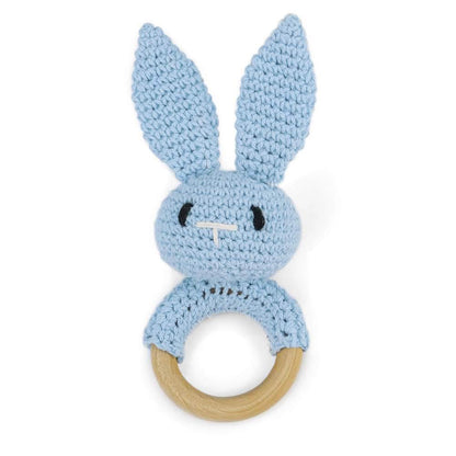 Easy grip wooden baby rattle for little hands