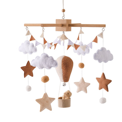 Neutral elephant cloud baby mobile for modern nursery decor