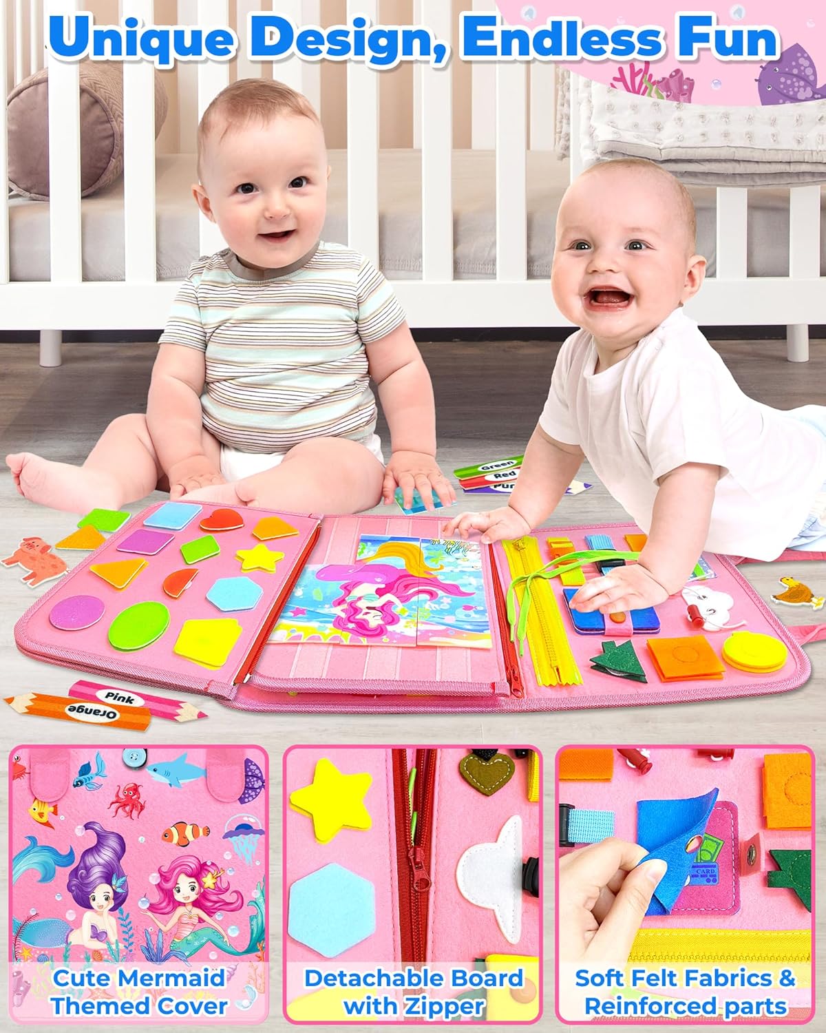 Soft Felt Busy Book Developing Fine Motor Skills