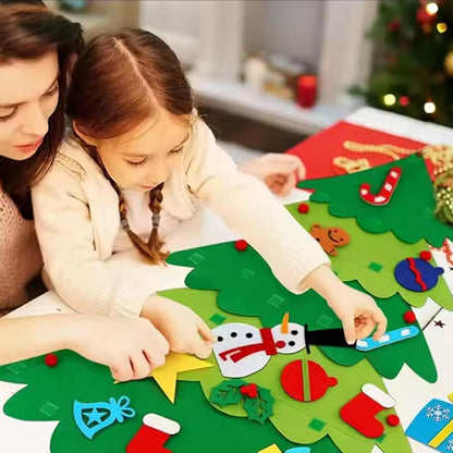 Felt tree with removable Christmas ornaments
