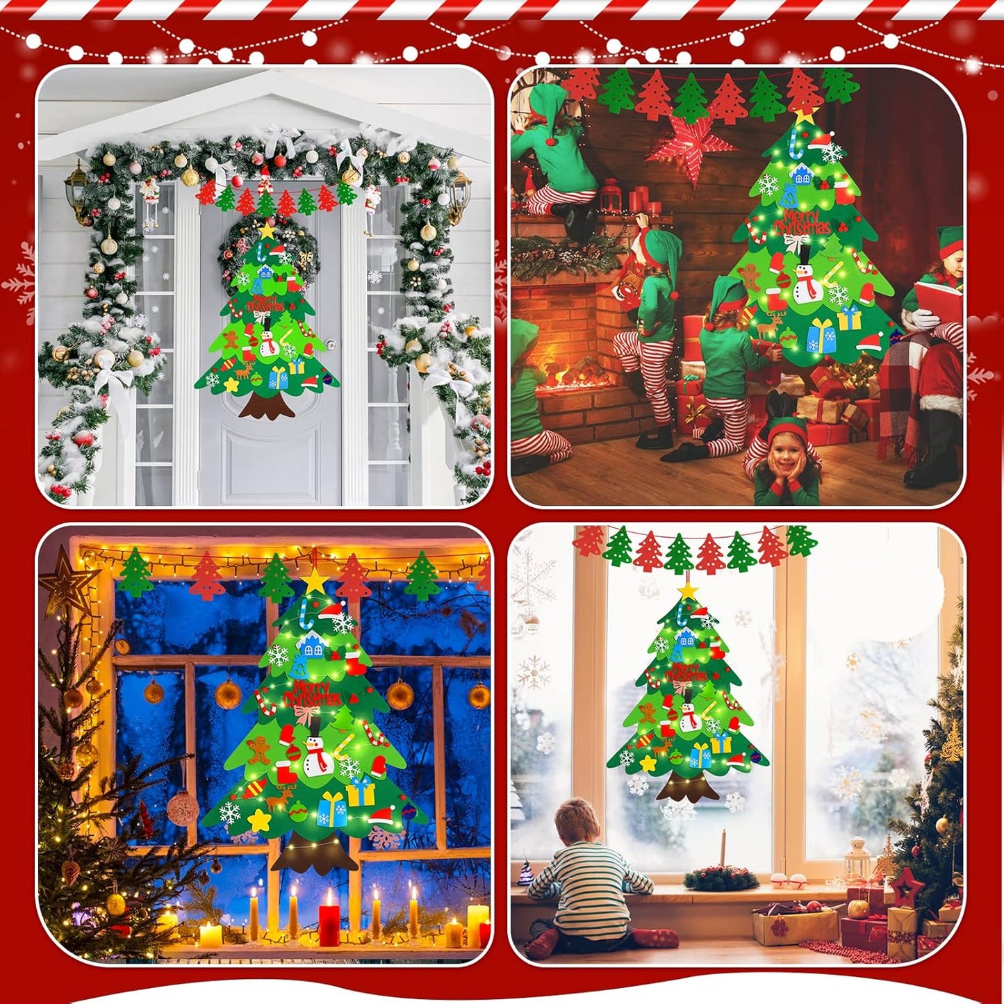 Felt Christmas toy promoting fine motor skills
