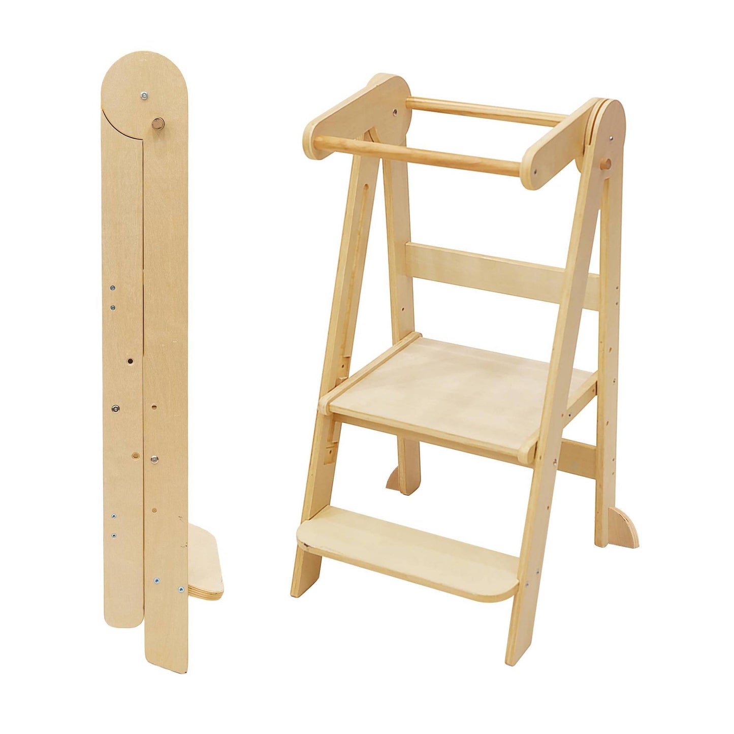 Foldable Montessori learning tower for toddlers