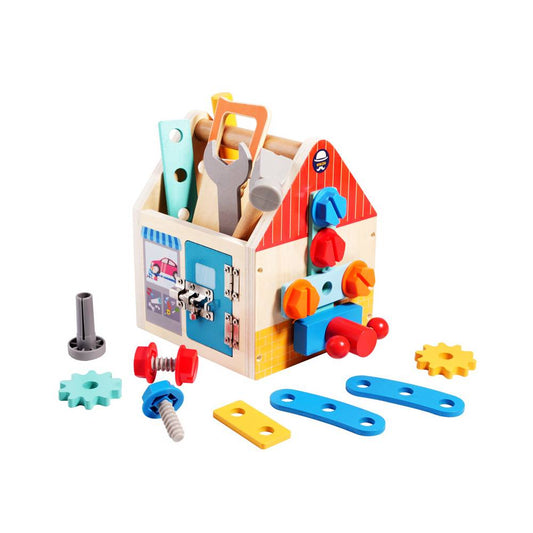 Wooden Lock and Key Activity Toy for kids and family play, image 1