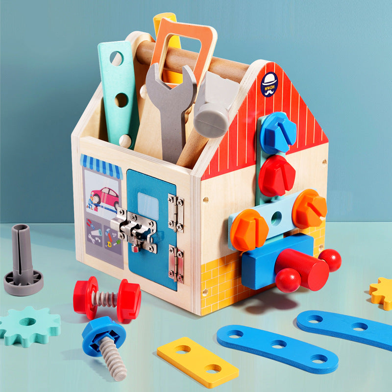 Wooden Lock and Key Activity Toy for kids and family play, image 4