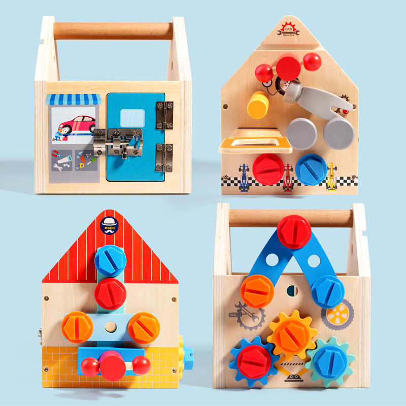 Wooden Lock and Key Activity Toy for kids and family play, image 5