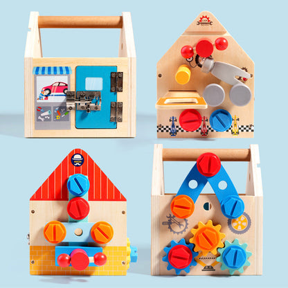 Wooden Lock and Key Activity Toy for kids and family play, image 5