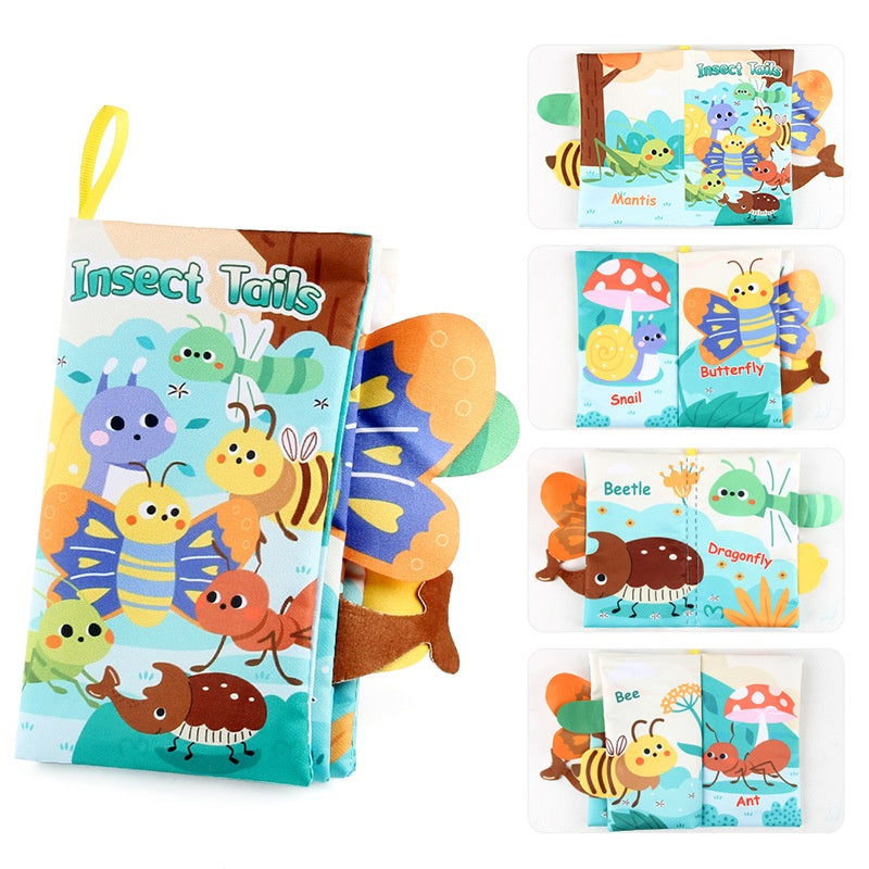 Infant sensory toy with colorful patterns and interactive activities