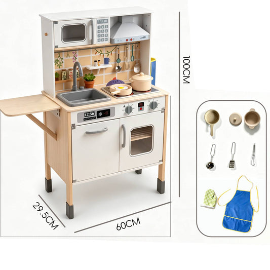 Wooden Play Kitchen with Light - with LED Light for kids and family play, image 1