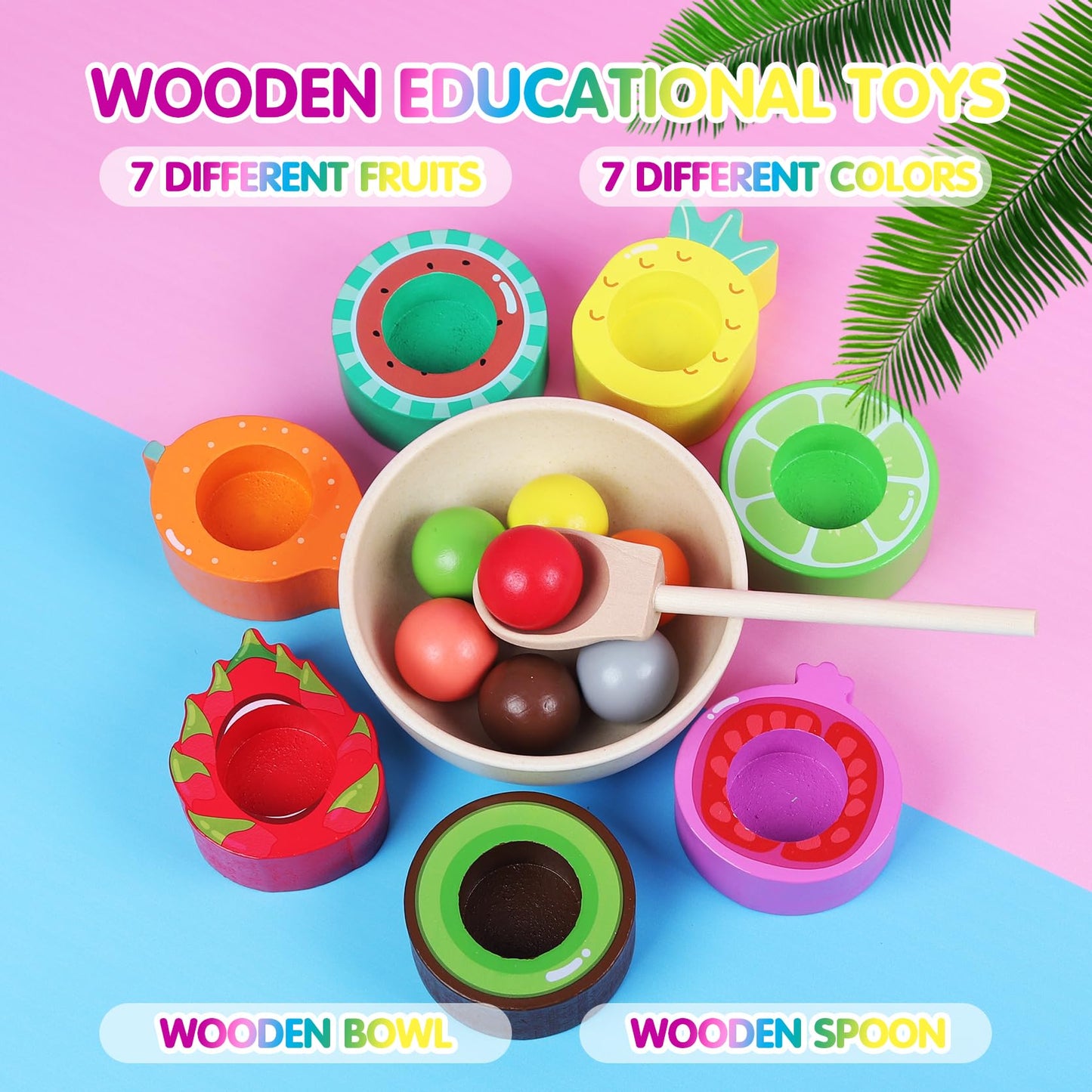 Kids practicing color matching skills with wooden educational toy