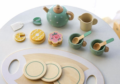 Wooden Tea Set - with Wheels for kids and family play, image 5
