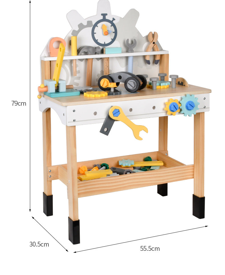 Large Kids Wooden Workbench - with Wheels - Classic Set for kids and family play, image 1