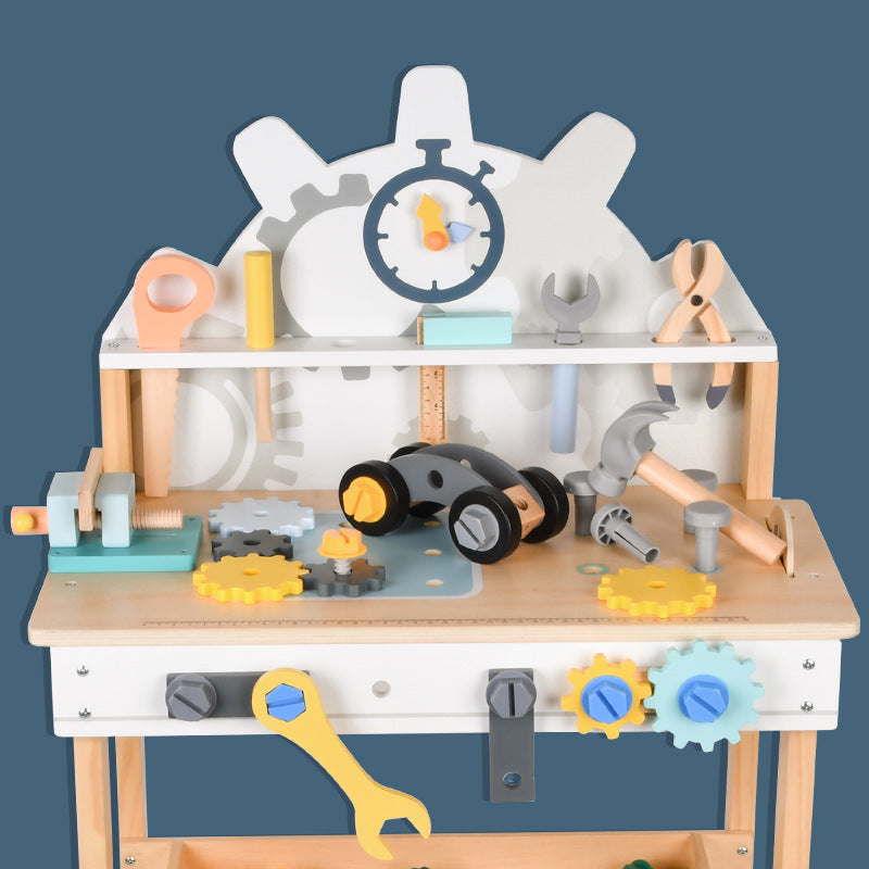 Large Kids Wooden Workbench - with Wheels - Classic Set for kids and family play, image 3
