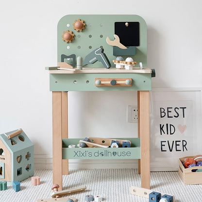 Kids Wooden Workbench - with Wheels for kids and family play, image 2