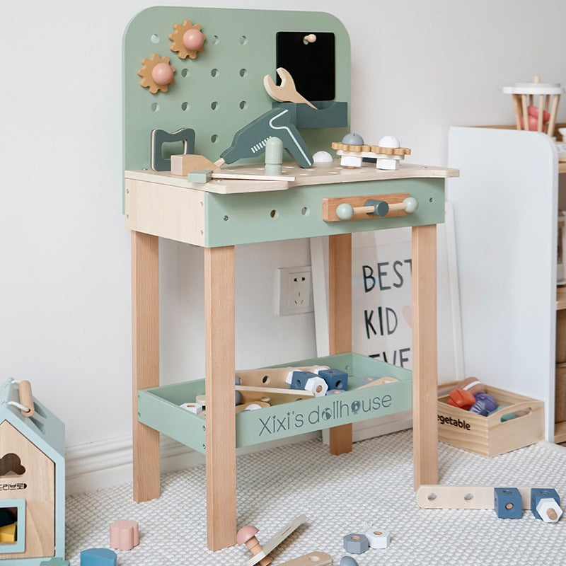 Kids Wooden Workbench - with Wheels for kids and family play, image 3
