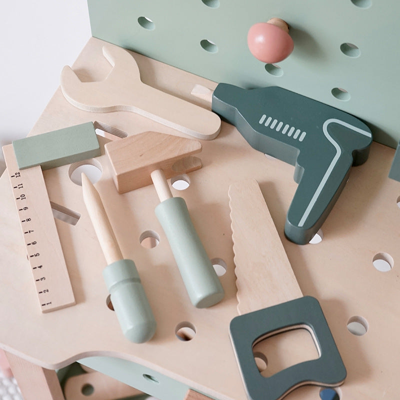 Kids Wooden Workbench - with Wheels for kids and family play, image 4
