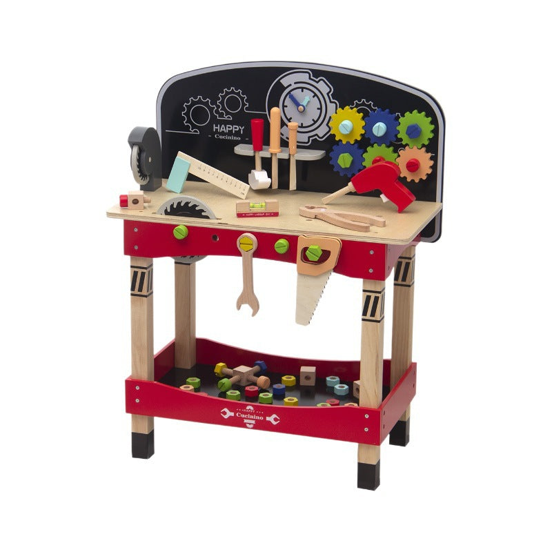 Kids Wooden Workbench - with Wheels - Large Set for kids and family play, image 1