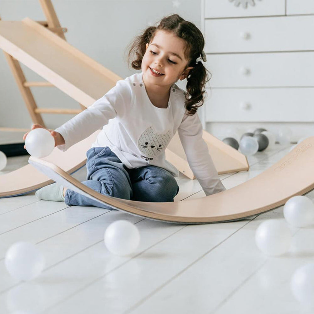 Wooden Balance Board - Rainbow for kids and family play, image 2