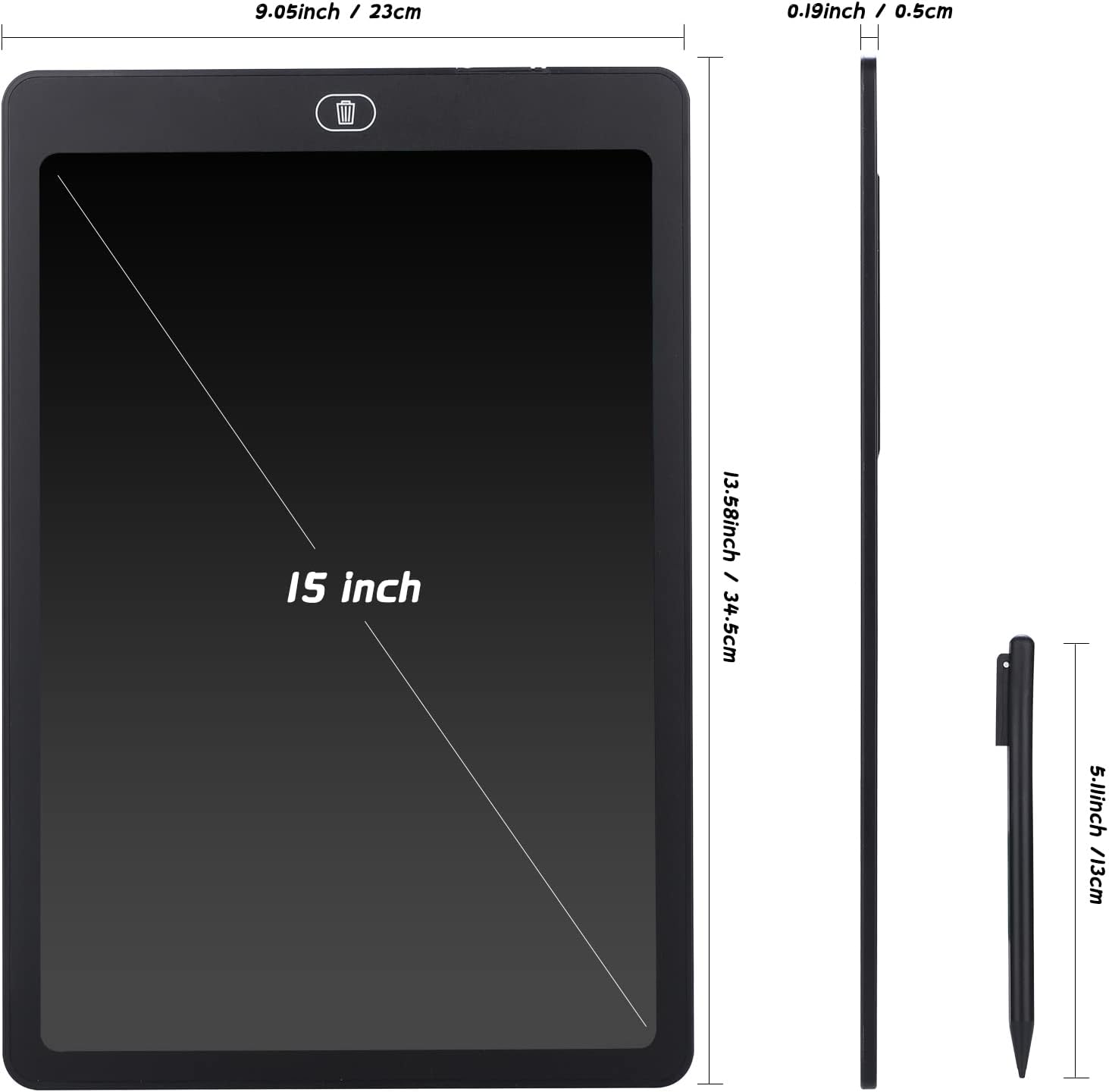 LCD writing tablet with colorful pressure sensitive screen
