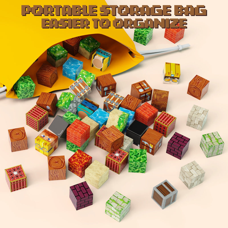 Kids building tunnels with magnetic construction blocks
