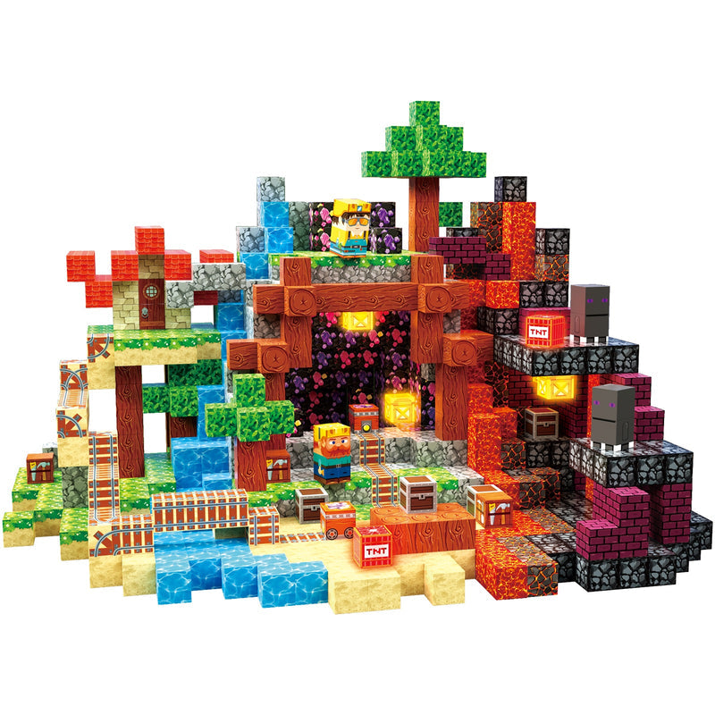 Magnetic building blocks cave adventure set for kids
