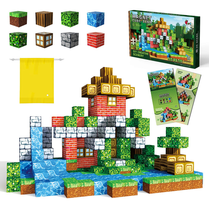 Colorful magnetic cube blocks for creative construction