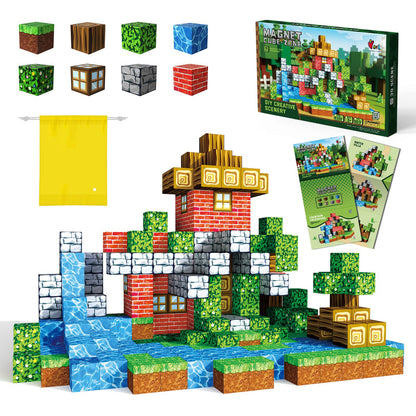 Colorful magnetic cube blocks for creative construction