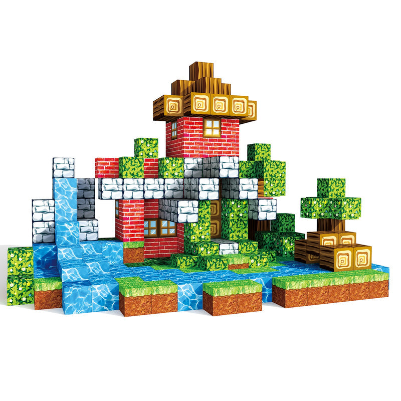 Pixel World magnetic building blocks set for kids