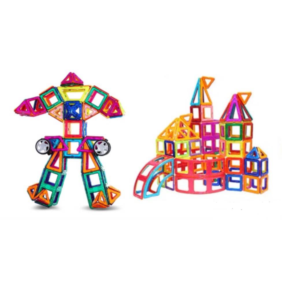 Colorful magnetic building blocks in different geometric shapes