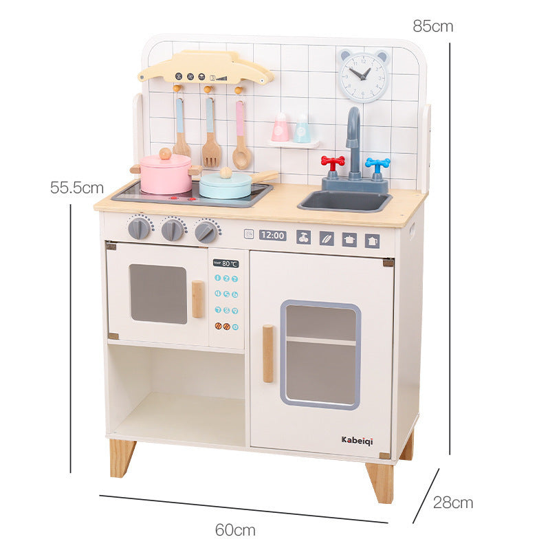 Compact Wooden Play Kitchen with Light and Sound - with LED Light for kids and family play, image 1
