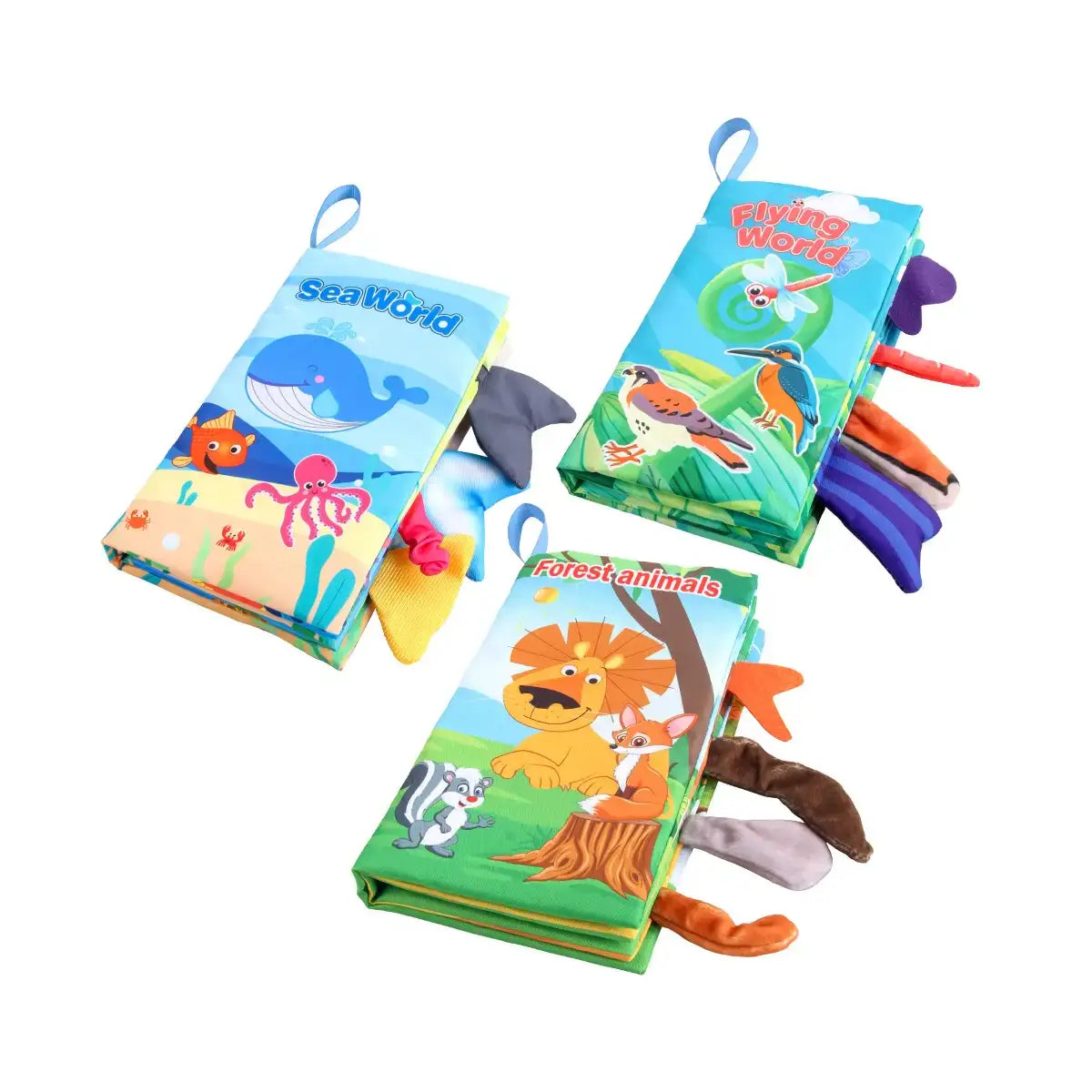 Montessori baby cloth books set with sensory pages for infants