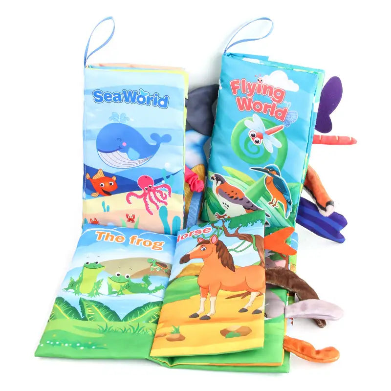Montessori baby sensory toy with ocean animal cloth book design