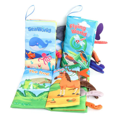 Montessori baby sensory toy with ocean animal cloth book design