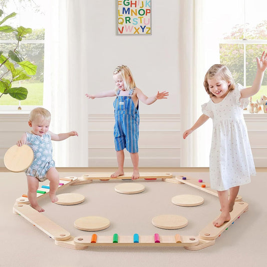 Wooden Balance Board for kids and family play, image 1