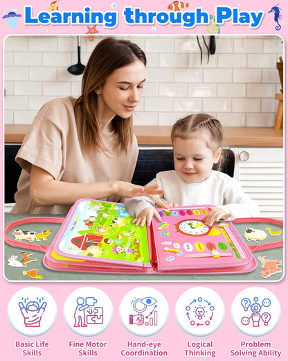 Montessori Busy Book with 30 Interactive Learning Activities