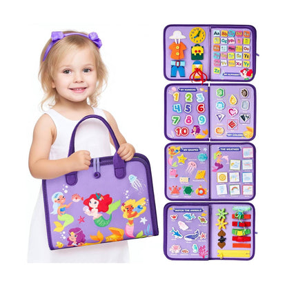 Montessori busy book for toddlers with interactive learning activities