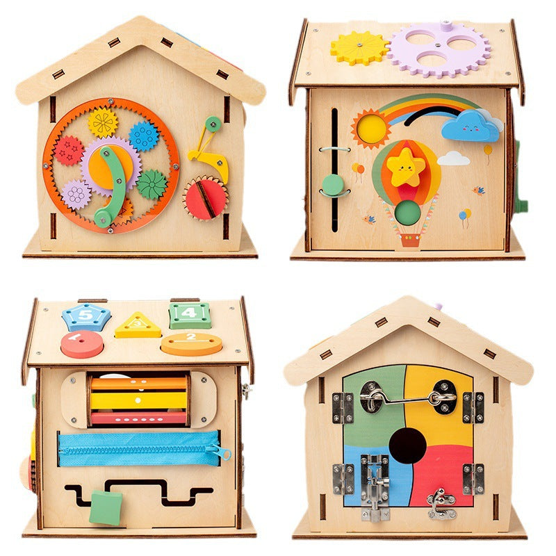 Wooden Busy House Activity Toy - Busy House for kids and family play, image 1