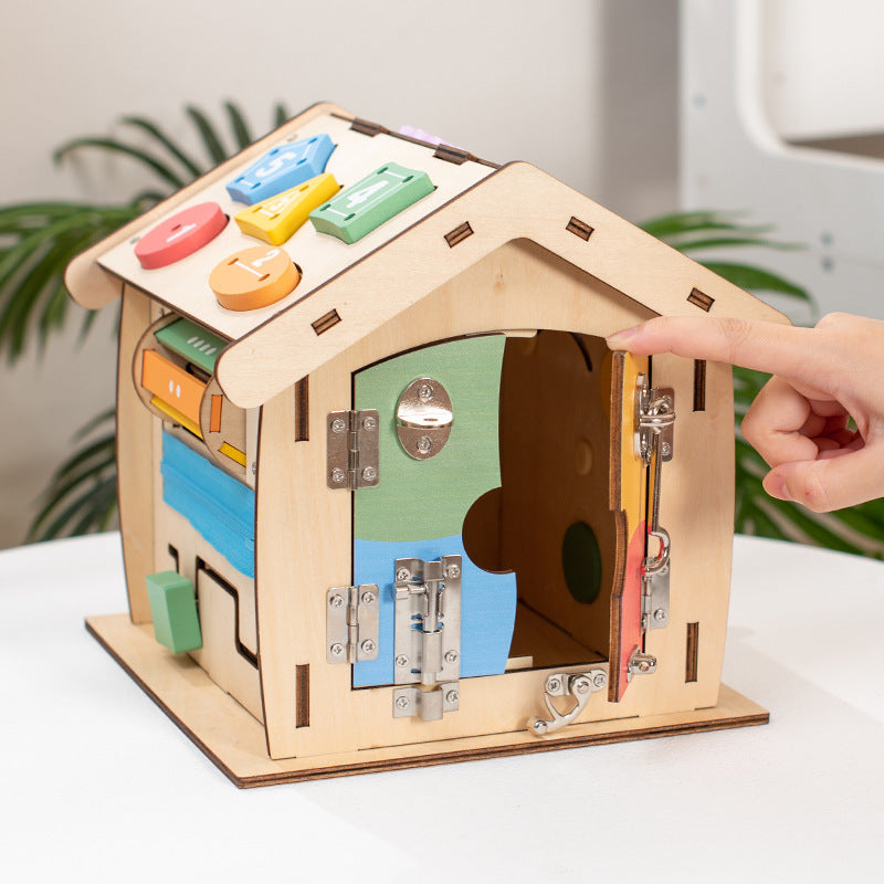 Wooden Busy House Activity Toy - Busy House for kids and family play, image 2