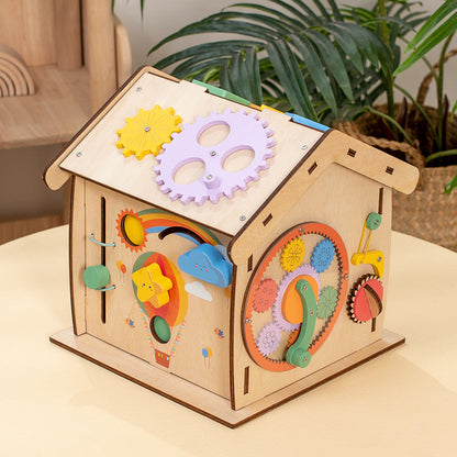 Wooden Busy House Activity Toy - Busy House for kids and family play, image 4